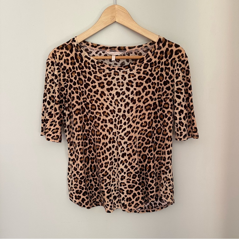 Printed Rebecca Taylor Linen Tee, Size M